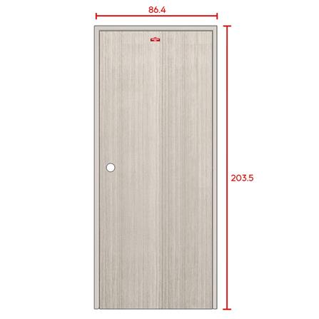 ชุดประตูภายในเหล็ก เจาะลูกบิด PROFESSIONAL DOOR FR1RG+D141 86.4x203.5 ซม. สีเทา (เปิดด้านขวา ออกด้านนอก)_6