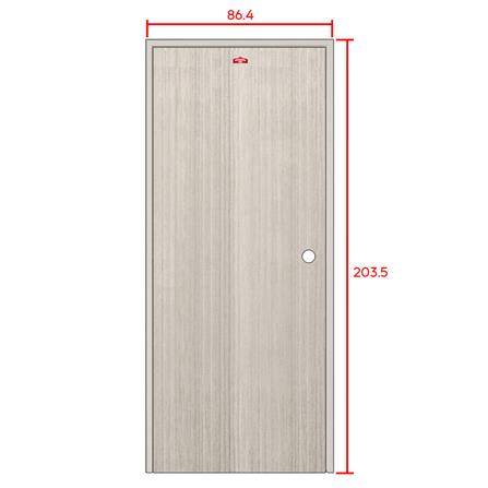 ชุดประตูภายในเหล็ก เจาะลูกบิด PROFESSIONAL DOOR FR1LG+D141 86.4x203.5 ซม. สีเทา (เปิดด้านซ้าย ออกด้านนอก)_5
