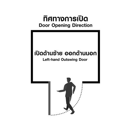 ชุดประตูภายในเหล็ก เจาะลูกบิด PROFESSIONAL DOOR FR2LC+D240 96.4x203.5 ซม. สีครีม (เปิดด้านซ้าย ออกด้านนอก)_2