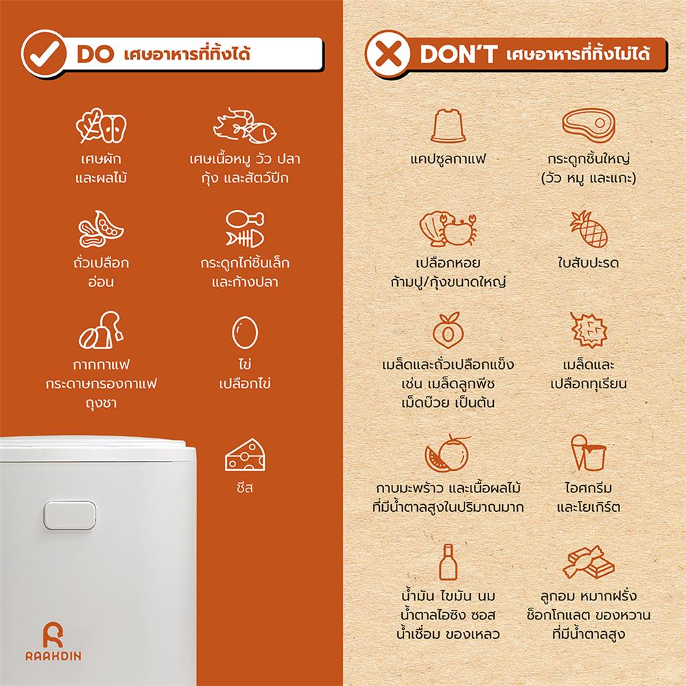 เครื่องย่อยเศษอาหาร RAAKDIN 3 ลิตร สีขาว