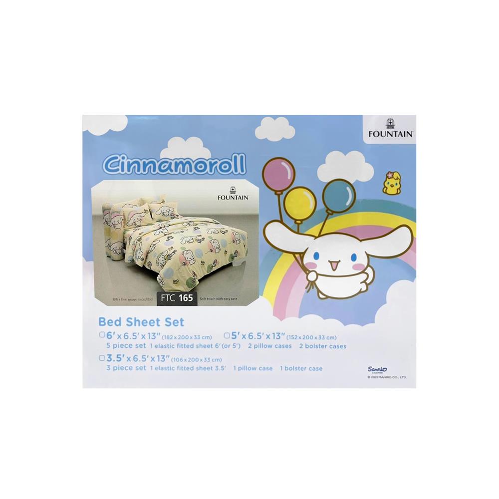 ชุดผ้าปูที่นอน 5 ฟุต (ชุด 5 ชิ้น) FOUNTAIN CINNAMOROLL 70107-FTC165