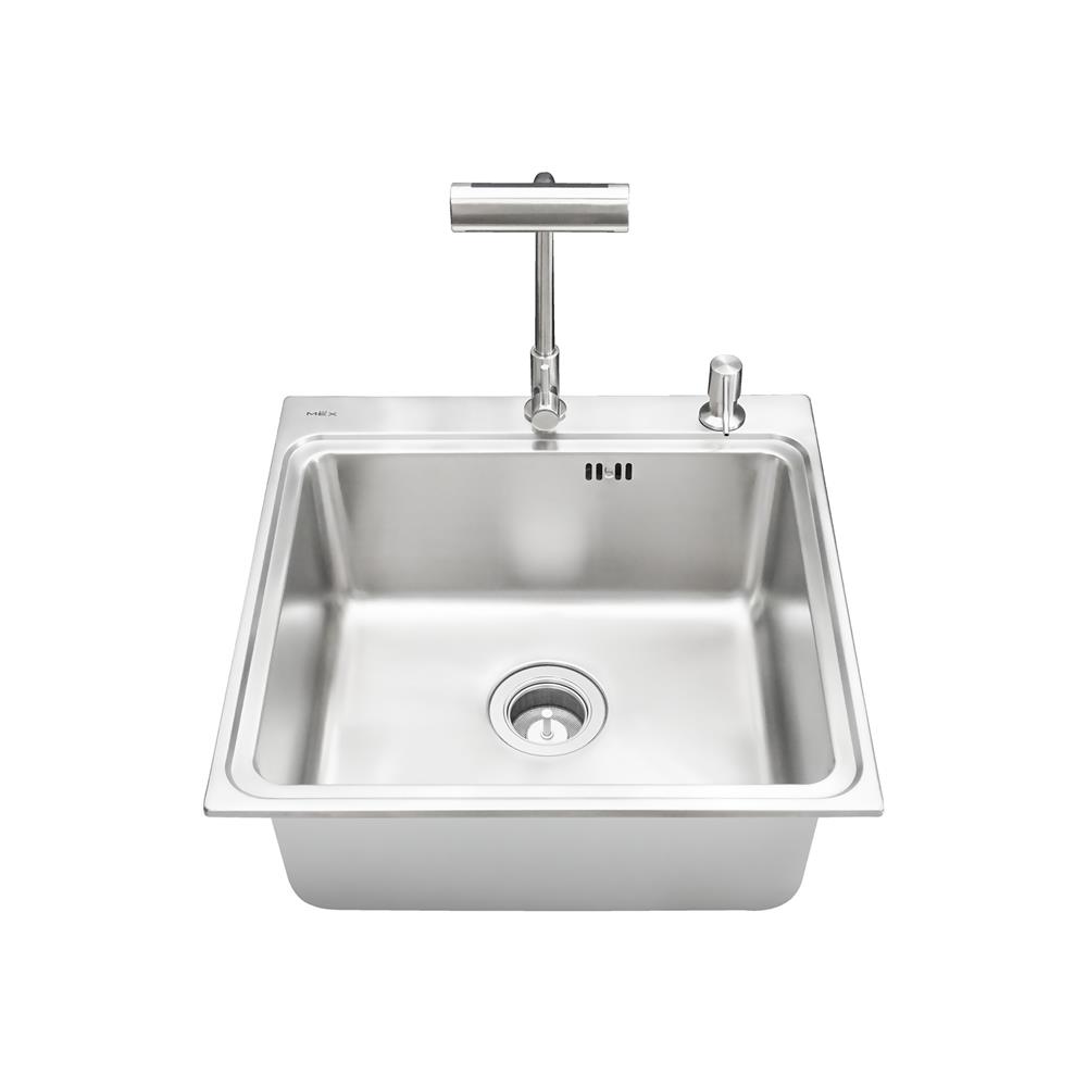 ซิงค์ฝัง 1 หลุม MEX BIX50BM-MF 51.5 ซม. สีเงิน