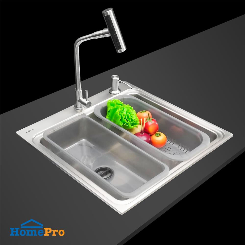 ซิงค์ฝัง 1 หลุม MEX BIX50BM-MF 51.5 ซม. สีเงิน