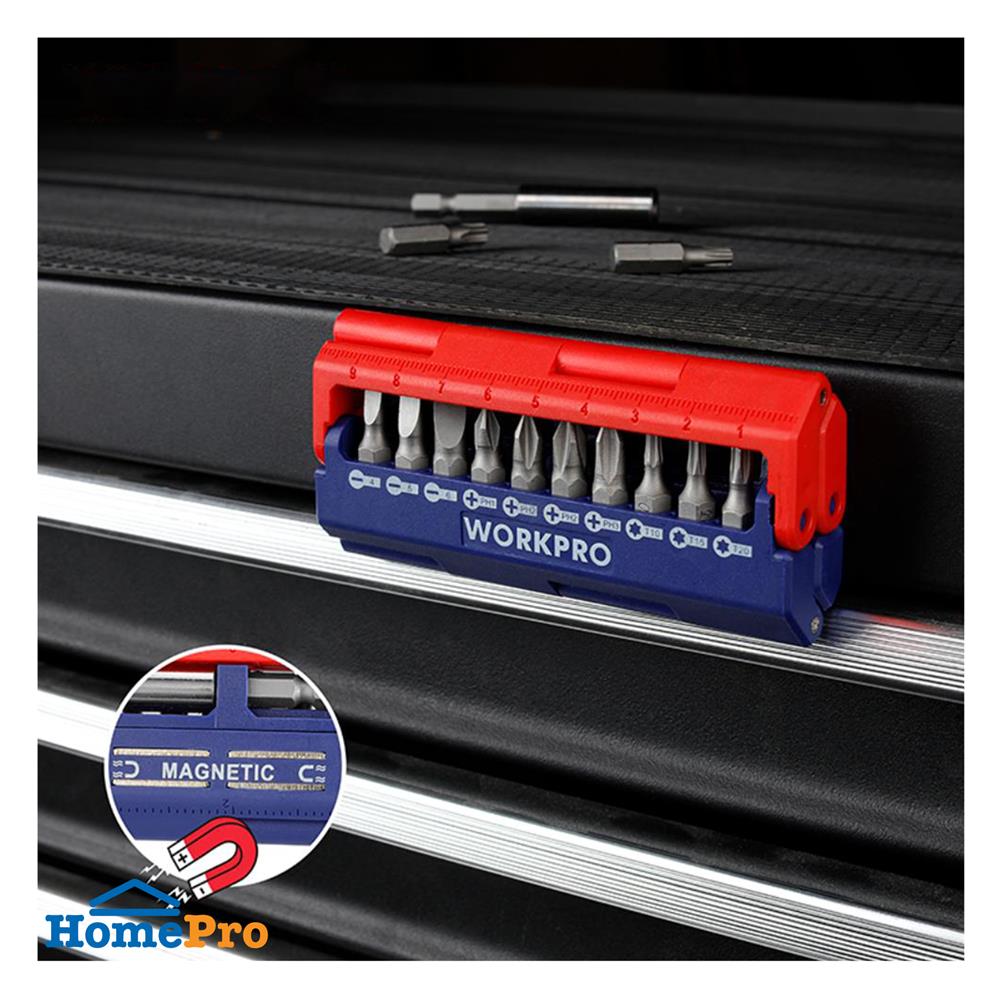 ชุดดอกไขควง 13 ชิ้น แบบพกพา WORKPRO WP221062