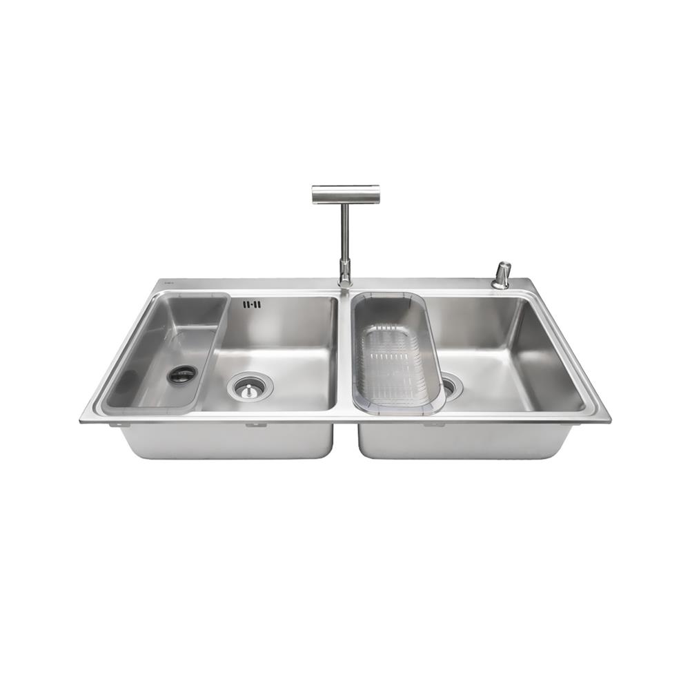 ซิงค์ฝัง 2 หลุม MEX BIX100BM-MF 100 ซม. สีเงิน