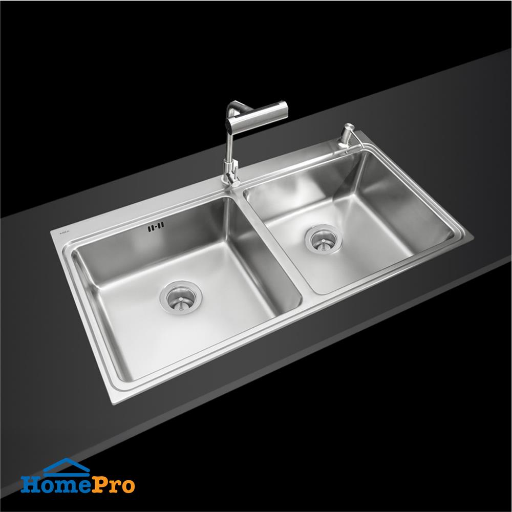 ซิงค์ฝัง 2 หลุม MEX BIX100BM-MF 100 ซม. สีเงิน