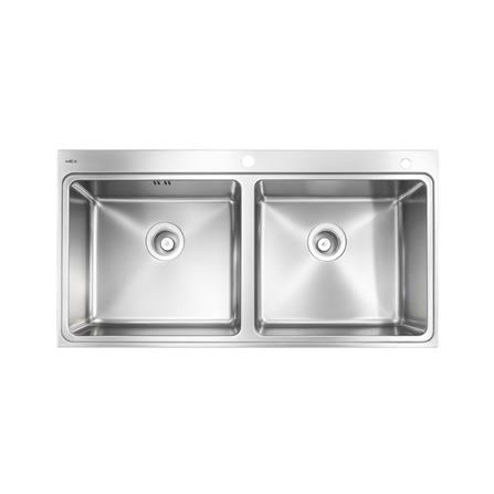 ซิงค์ฝัง 2 หลุม MEX BIX100BM-MF 100 ซม. สีเงิน_0