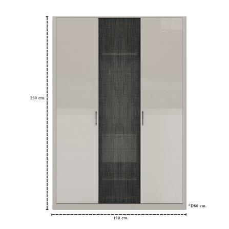 ตู้เสื้อผ้า 3 บานเปิด SB FURNITURE BLESS 19248749 160 ซม. สีเบจ_3