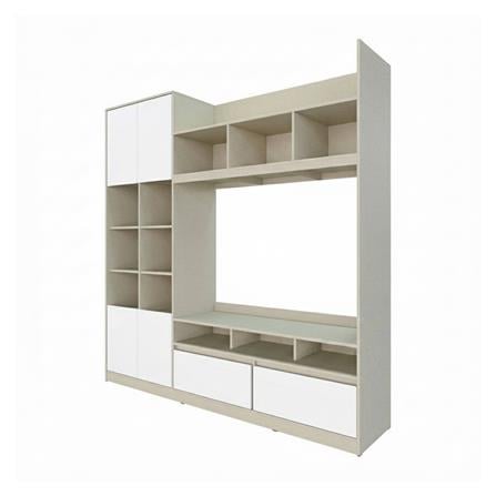 ชุดตู้วางทีวี KONCEPT HANSON 19230654 200 ซม. สีไอโวรี่ลินิน/ขาว_1