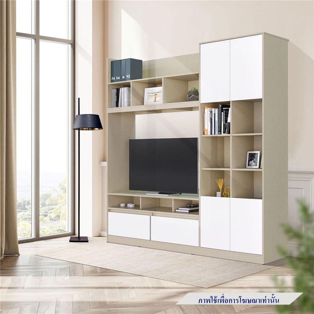 ชุดตู้วางทีวี KONCEPT HANSON 19230653 200 ซม. สีไอโวรี่ลินิน/ขาว