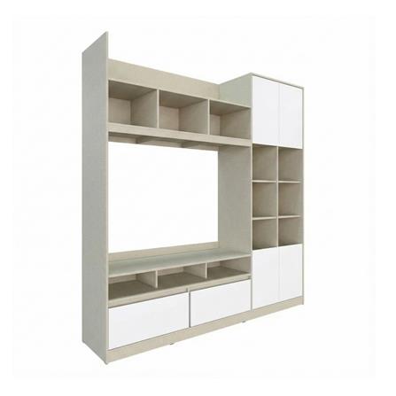 ชุดตู้วางทีวี KONCEPT HANSON 19230653 200 ซม. สีไอโวรี่ลินิน/ขาว_1