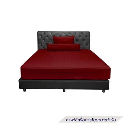 ชุดผ้าปูที่นอน 3.5 ฟุต (ชุด 3 ชิ้น) PICASSO SMILE สี BURGUNDY_1