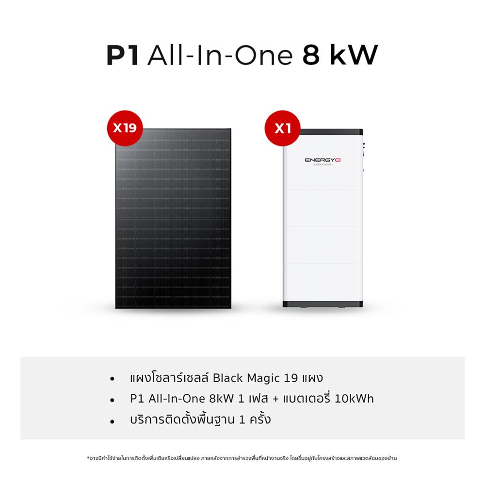 ชุดโซลาร์เซลล์ ระบบครบวงจร ENERGY LIB P1 ALL IN ONE 8 KW 1 เฟส
