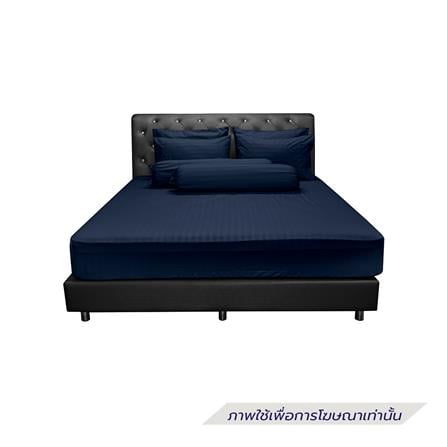 ชุดผ้าปูที่นอน 5 ฟุต (ชุด 5 ชิ้น) PICASSO SMILE สี NAVY BLUE_1