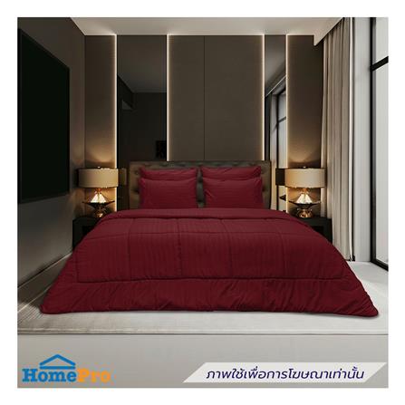 ชุดผ้าปูที่นอน 5 ฟุต (ชุด 5 ชิ้น) PICASSO SMILE สี BURGUNDY_0
