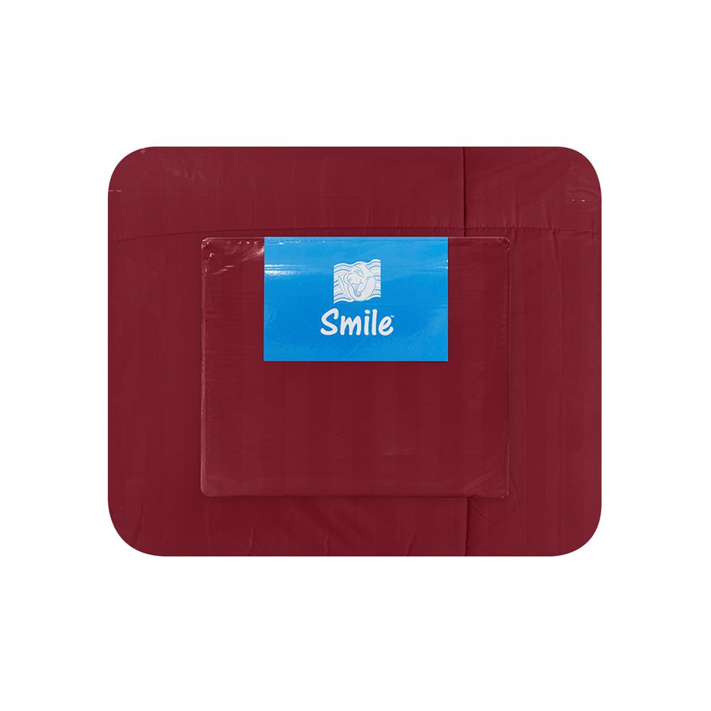 ชุดผ้าปูที่นอน 3.5 ฟุต (ชุด 4 ชิ้น) PICASSO SMILE สี BURGUNDY