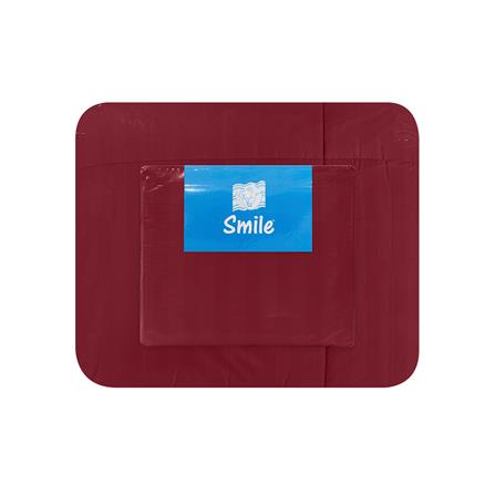 ชุดผ้าปูที่นอน 3.5 ฟุต (ชุด 4 ชิ้น) PICASSO SMILE สี BURGUNDY_3