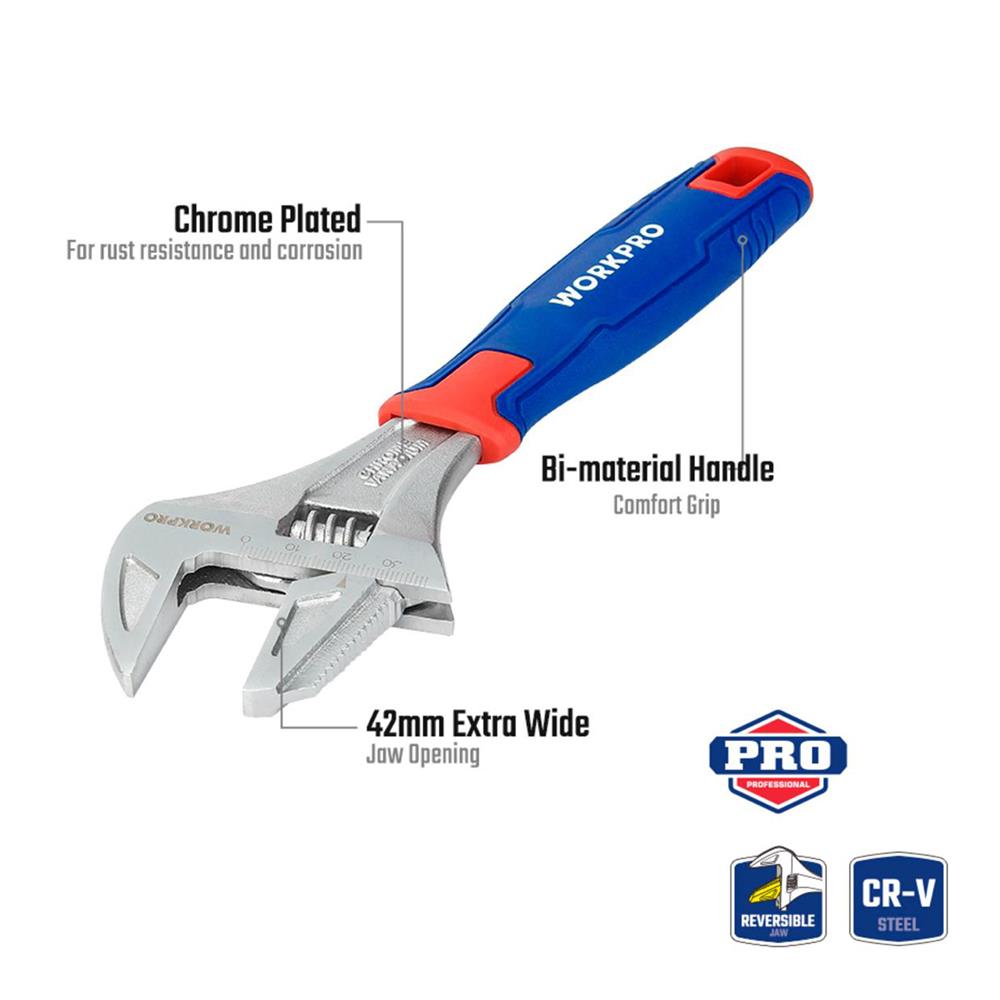 ประแจเลื่อนอเนกประสงค์ปากกว้าง 2IN1 WORKPRO WP272014 8 นิ้ว