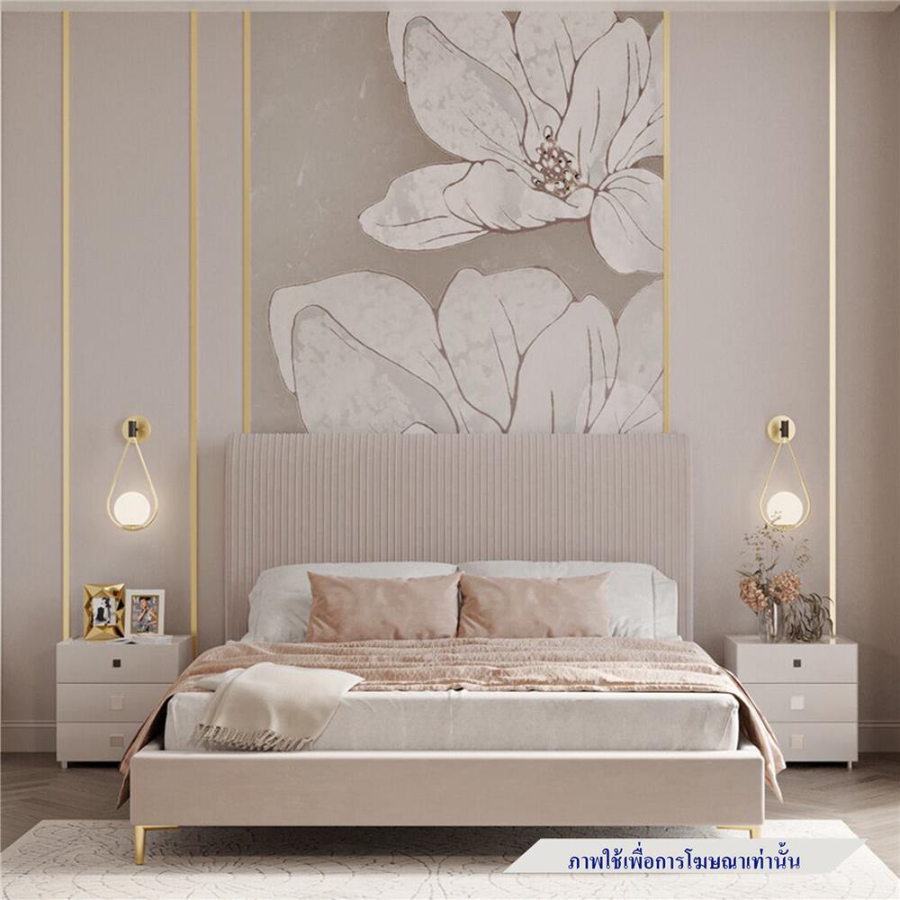 เตียง 5 ฟุต SB FURNITURE GRACELYN 19236491 สีครีม