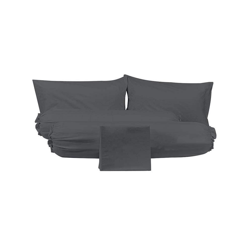 ชุดผ้าปูที่นอน 6 ฟุต (ชุด 5 ชิ้น) PICASSO SMILE สี DARK GREY