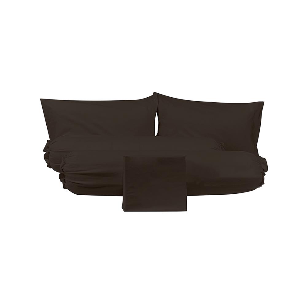 ชุดผ้าปูที่นอน 6 ฟุต (ชุด 5 ชิ้น) PICASSO SMILE สี BROWN
