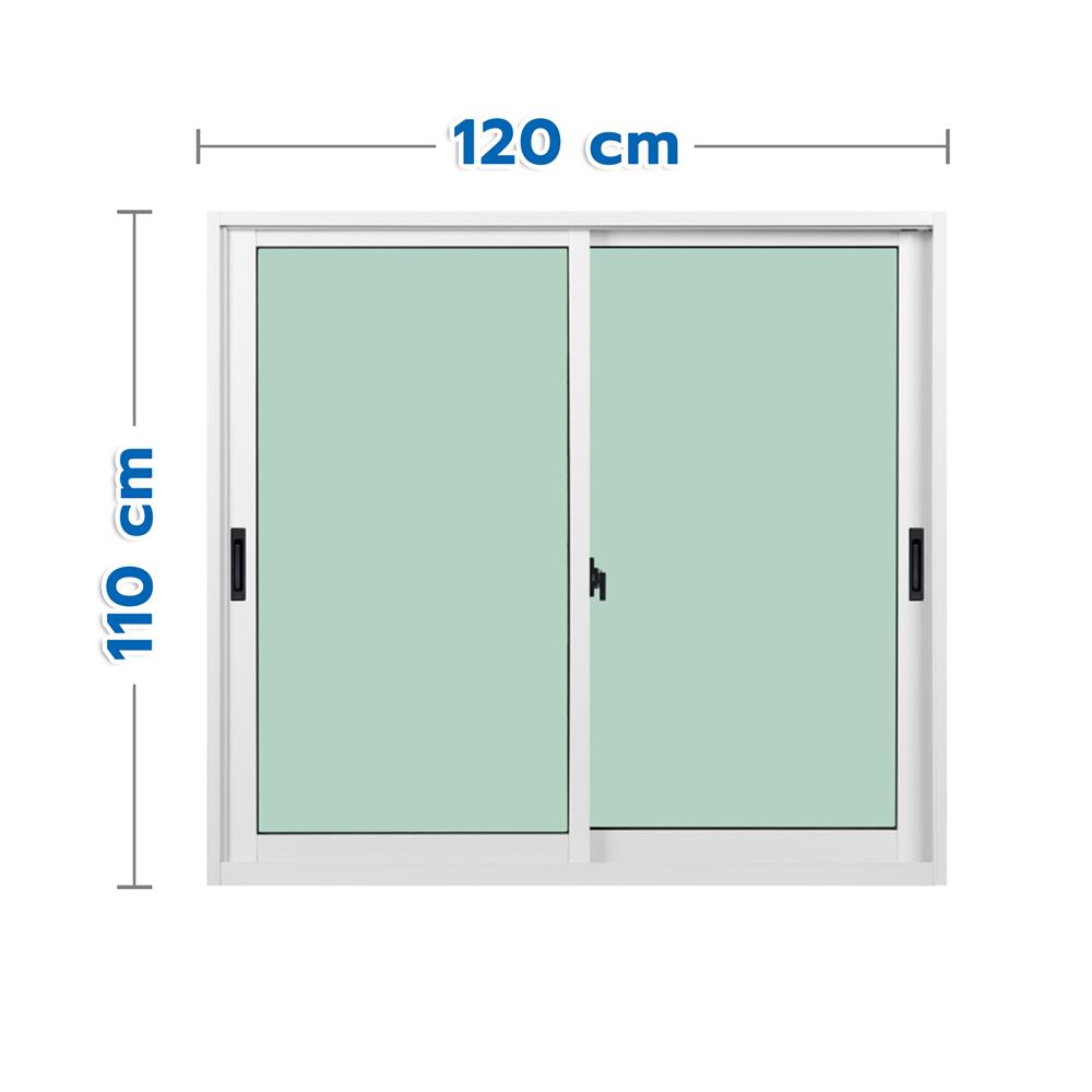 หน้าต่างบานเลื่อน อะลูมิเนียม S-S KPA ECO 120x110 ซม. สีขาว