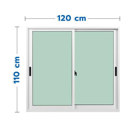 หน้าต่างบานเลื่อน อะลูมิเนียม S-S KPA ECO 120x110 ซม. สีขาว_0