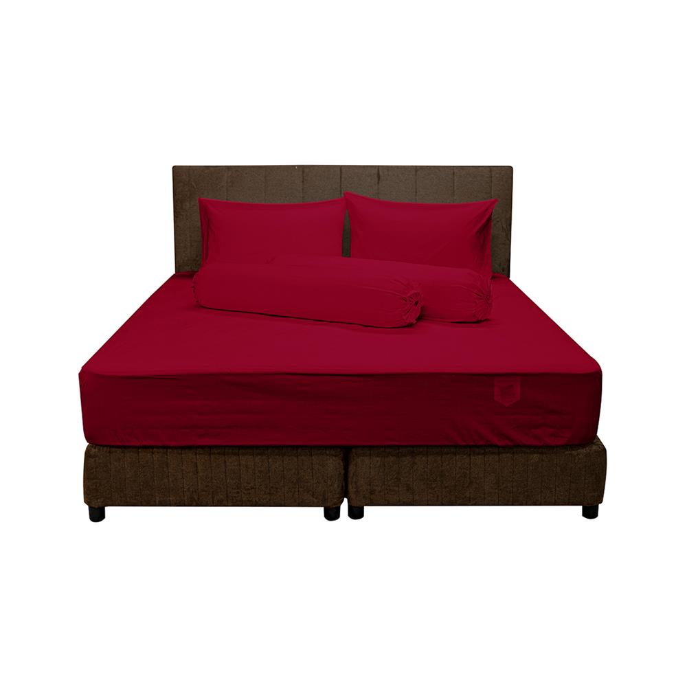 ชุดผ้าปูที่นอน 5 ฟุต (ชุด 5 ชิ้น) PICASSO SMILE สี BURGUNDY