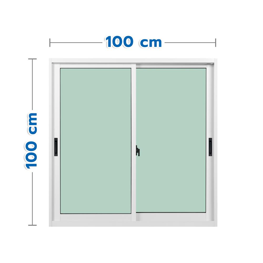 หน้าต่างบานเลื่อน อะลูมิเนียม S-S KPA ECO 100x100 ซม. สีขาว