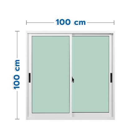 หน้าต่างบานเลื่อน อะลูมิเนียม S-S KPA ECO 100x100 ซม. สีขาว_0