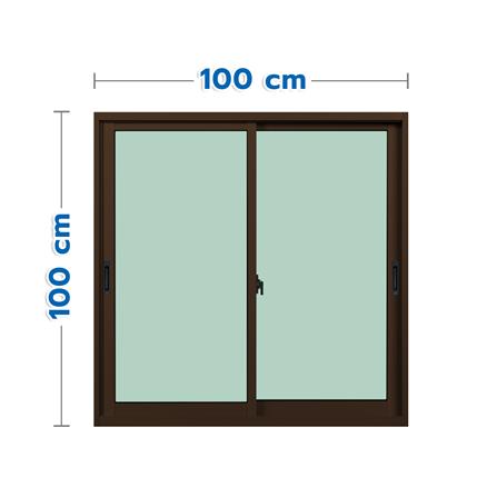 หน้าต่างบานเลื่อน อะลูมิเนียม S-S KPA ECO 100x100 ซม. สีชา_0