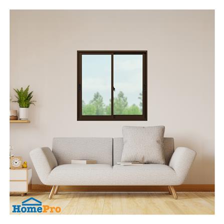 หน้าต่างบานเลื่อน อะลูมิเนียม S-S KPA ECO 100x100 ซม. สีชา_1