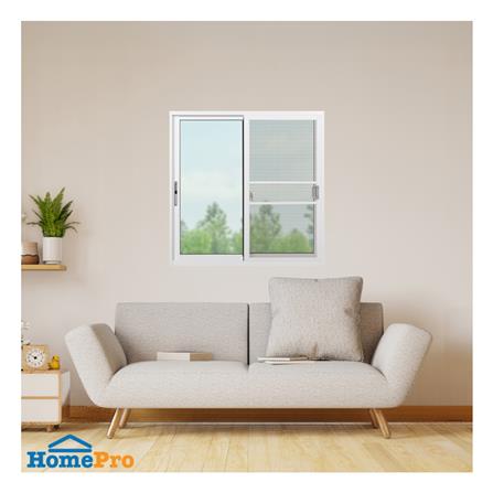 หน้าต่างบานเลื่อน อะลูมิเนียม S-S มุ้ง KPA 100x100 ซม. สีขาว_1