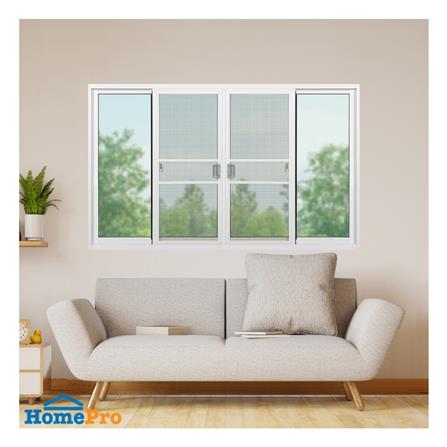 หน้าต่างบานเลื่อน อะลูมิเนียม F-S-S-F มุ้ง KPA 180x110 ซม. สีขาว_1