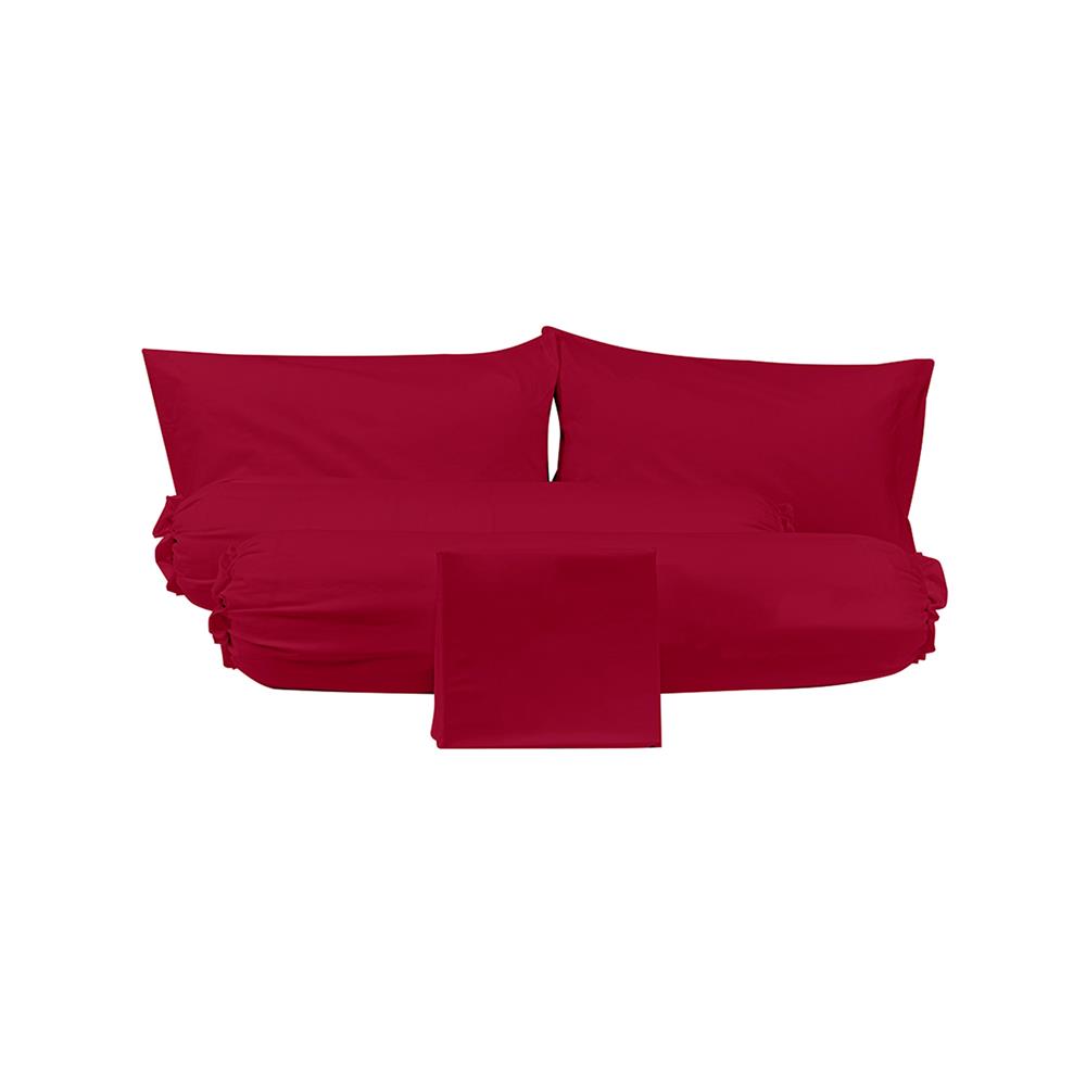 ชุดผ้าปูที่นอน 6 ฟุต (ชุด 5 ชิ้น) PICASSO SMILE สี BURGUNDY