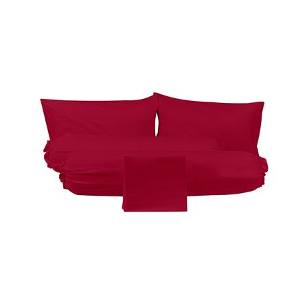 ชุดผ้าปูที่นอน 6 ฟุต (ชุด 5 ชิ้น) PICASSO SMILE สี BURGUNDY_2