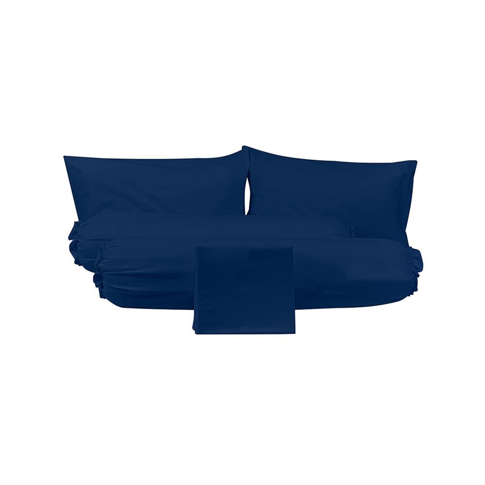 ชุดผ้าปูที่นอน 6 ฟุต (ชุด 5 ชิ้น) PICASSO SMILE สี NAVY BLUE