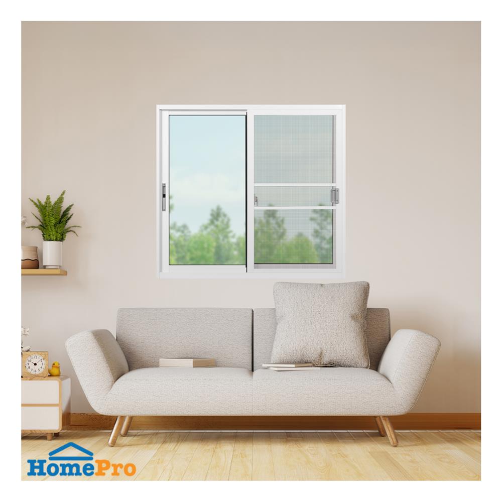 หน้าต่างบานเลื่อน อะลูมิเนียม S-S มุ้ง KPA 120x110 ซม. สีขาว