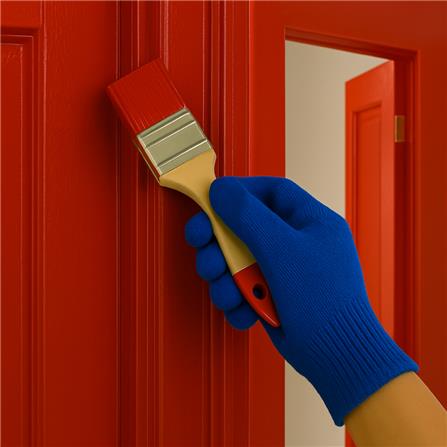 ทาสีน้ำมัน วงกบ+บานประตูบานคู่_0