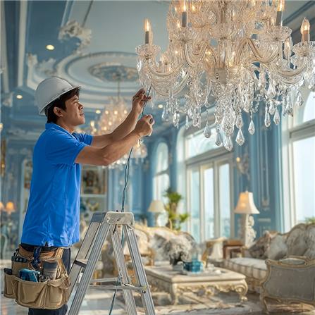 ติดตั้งไฟระย้าขนาดใหญ่_0