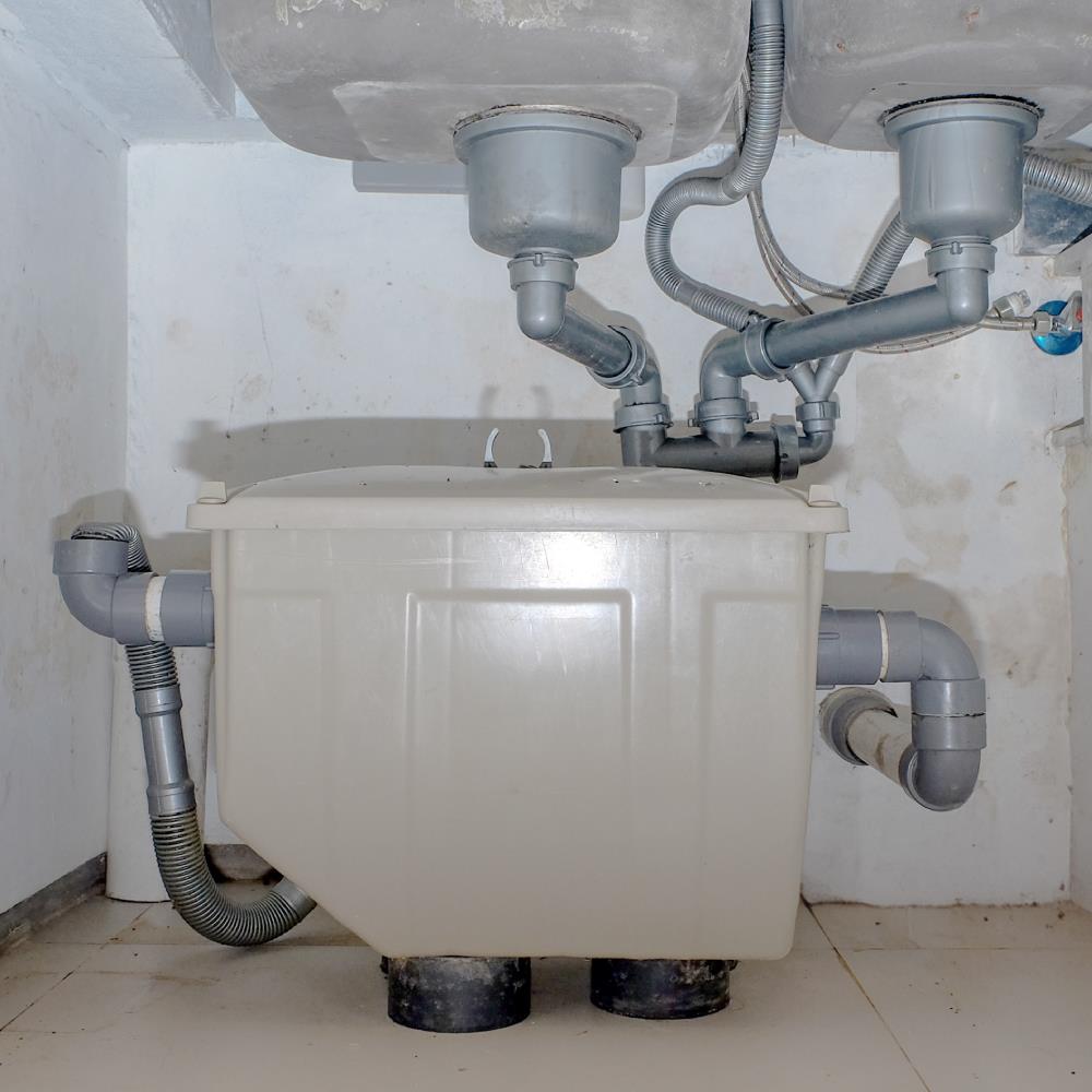ติดตั้งถังดักไขมันใต้ซิงค์