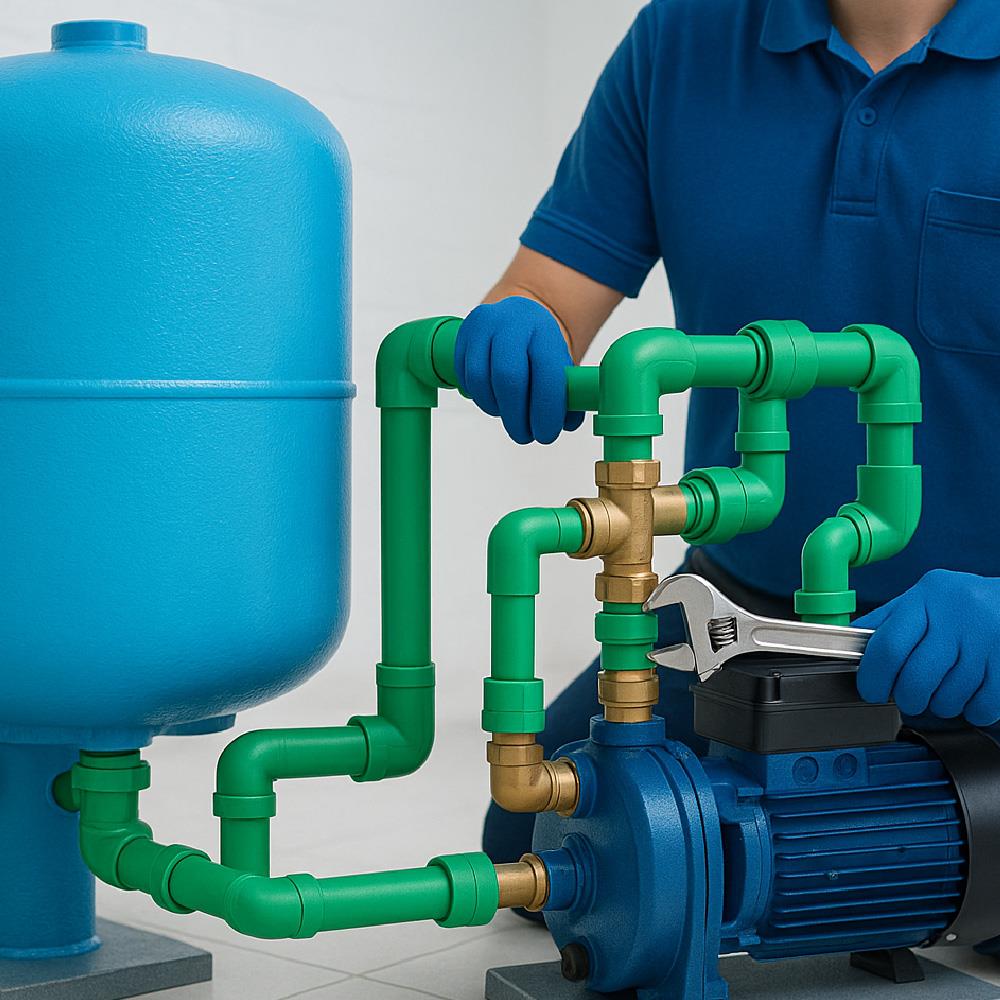 ติดตั้งปั๊ม+แท็งก์น้ำ 3 ระบบ (ท่อ PPR)